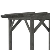 Outsunny 10' x 10' Patio Pergola, Weather-Resistant Cedar Wood, Backyard Cover for Porch Party, Grape Garden, Vineyard, Ivy Vine, or Climbing Plants, Black(m-7)