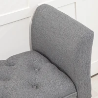 HOMCOM Upholstered Bedroom Entryway Bench with Button Tufted Design, End of Bed Bench with Arms and Solid Wood Legs, Dark Gray(m-9)