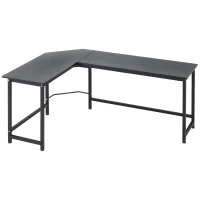 Vinsetto 66 Inch L-Shaped Computer Desk Large Size Corner Table PC Laptop Study Workstation, for Home Office, Black(m-11)
