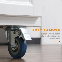 HOMCOM Rolling Kitchen Island Cart with Drop Leaf, Kitchen Cart on Wheels with Wood Top, White(m-6)