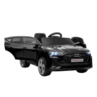 Aosom 12V Kids Electric Ride On Car, Audi E-tron, Battery Powered Toy with Parent Remote Control, Suspension System, Auxiliary Wheels, LED Lights, Music and Horn,  MP3 Player, Black(m-1)