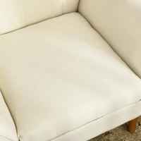HOMCOM Traditional Accent Chair, Button Tufted Armchair with Wood Legs for Living Room, Bedroom, Beige(m-9)