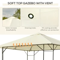 Outsunny 10' x 10' Patio Gazebo, Outdoor Gazebo Modern Canopy Shelter with Vents Roof and Steel Decorative Columns, for Garden, Lawn, Backyard and Deck(m-5)