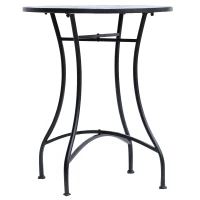 Outsunny 23.6" Mosaic Round Patio Table with Ceramic Tabletop, Outdoor Furniture, Multicolor(m-2)