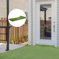 Outsunny 13' x 3.3' Synthetic Artificial Grass Turf Realistic Fake Thick Grass with UV Protection & Drain Holes, Outdoor Easy to Clean Lawn Pet Turf with High Density, 1.6'' Height(m-2)