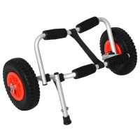 Soozier Kayak Cart Dolly with Flat-Free Wheels and Aluminum Frame for Kayaks, Canoes, Paddleboards, Folding Design, Silver(m-9)
