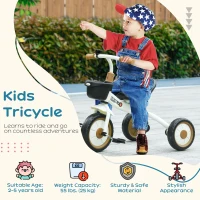 Qaba Tricycle for Kids Age 2-5, Toddler Bike for Children, White(m-4)