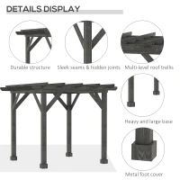 Outsunny 10' x 10' Patio Pergola, Weather-Resistant Cedar Wood, Backyard Cover for Porch Party, Grape Garden, Vineyard, Ivy Vine, or Climbing Plants, Black(m-4)