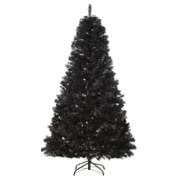 HOMCOM 7ft Artificial Christmas Tree Unlit Douglas Fir with Realistic Branches and 1346 Tips, Black Halloween Style(m-1)