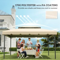 Outsunny Model 84C-101 or 84C-144 13' x 10' Gazebo Replacement Canopy, Gazebo Top with Double Vented Roof (TOP ONLY), White(m-6)