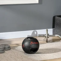 Soozier Medicine Ball with Handles, 18 lbs. Weighted Ball for Exercise, Med Ball for Abs, Core, Strength Training, Balance Training(m-2)