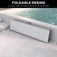 HOMCOM 10' Foldable Handicap Ramp for Home, Steps, Doorways, Aluminum Portable Wheelchair Ramp, Textured Threshold Ramp, Silver(m-18)