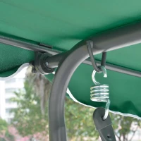 Outsunny 3-Person Porch Swing with Canopy, Patio Swing Chair, Outdoor Canopy Swing Bench with Adjustable Shade, Cushion and Steel Frame, Green(m-10)