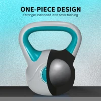 Soozier 22 lb Soft Kettlebell, Sand Filled Weight with Grip Handle, Solid Kettlebell Weight for Full Body Workout, Light Blue(m-7)