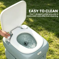Outsunny Porta Potty, 5.8 Gallon Portable Toilet with Level Indicator and Anti-Leak Pump for Camping, Boating, Hiking, Travel, RV(m-6)