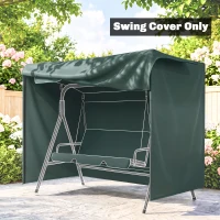 Outsunny Outdoor Swing Cover, Large 3-Seat Patio Swing Chair Hammock Cover UV Resistant Windproof All Weather Protection, Green(m-7)