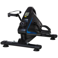 Soozier Under Desk Bike Pedal Exerciser Magnetic Mini Exercise Bike 5 Levels Adjustable Resistance Rehabilitation with LCD Display for Home/Office, Blue/Black(m-11)