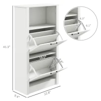 HOMCOM Shoe Cabinet, Freestanding Shoe Storage Cabinet Organizer with 2 Flip Drawers, Adjustable Shelves, and Open Compartment(m-3)
