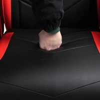 Vinsetto High Back Racing Style Gaming Chair, PU Leather Gamer Recliner Chair with Swivel Pedestal Base, Adjustable Footrest, and Head Pillow, Red(m-9)