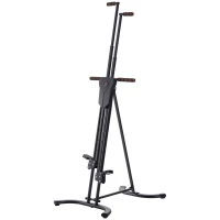 Soozier Vertical Climber, High-Intensity Cardio & Muscle Toning Exercise for Home Gym, Folding Steel, Adjustable Height, Display Monitor, 220 lbs. Weight Capacity, Black(m-1)