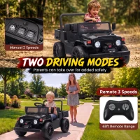 Qaba Licensed Toyota Pickup Ride on Truck, 24V Kids Electric Car with Dual Motors, Up to 3.7MPH for Kids 3-8 Years Black(m-5)