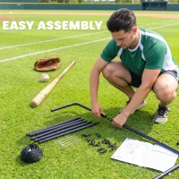 Soozier 4 x 5.7ft Volleyball Rebounder Net with Strike Zone, Baseball Lacrosse Training Net for Pitching and Fielding(m-6)