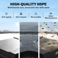 Outsunny 4 Piece Umbrella Base Stand w/ U Locking, 132 lb Capacity Water or 172 lb Capacity Sand, Black(m-5)