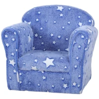 Qaba Kids Sofa with Glowing Star Design for 18-36 Months, Blue(m-1)