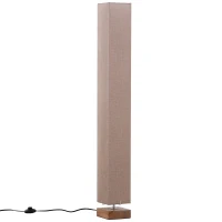 HOMCOM Modern Free Standing Rectangle Floor Lamp, 47 Inches Tall with Linen Shade for Living Room and Bedroom, Beige(m-25)