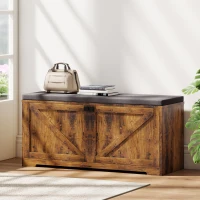 HOMCOM Shoe Storage Bench with Padded Seat, Entryway Bench Holds up to 352 lb, Shoe Organizer, 8 Pairs, Rustic Brown(m-8)