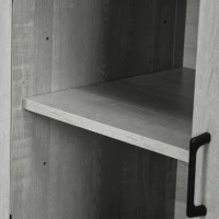 HOMCOM Farmhouse Kitchen Storage Cabinet, Sideboard Buffet Cabinet with 2 Rustic Barn Doors and Drawer, Grey(m-12)