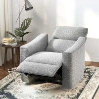 HOMCOM Power Recliner Chair, Chenille Upholstered Recliner Chair with USB Ports, Footrest, Grey(m-8)