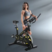 Soozier Stationary Fitness Exercise Bike with 40lbs Flywheel Cycling Cardio Workout  Belt Drive Racing Machine with Adjustable Resistance for Home Gym(m-2)
