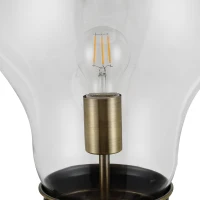 HOMCOM Industrial Tall Pole Floor Lamp with Metal Base, Modern Standing Lamp, Bulb-Shaped Glass Shade, On/Off Foot Switch, E26 Bulb Base for Bedroom, Living Room, Bronze(m-7)