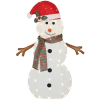 Outsunny Lighted Christmas Decoration, Outdoor Christmas Snowman with LED Lights, Stakes, Zip Ties, IP44 Waterproof(m-9)