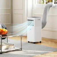 HOMCOM 10000 BTU Mobile Air Conditioner for Cooling and Dehumidifying, Remote Control, 24H Timer, LED Display, White(m-2)