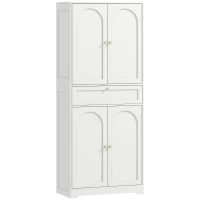 HOMCOM 72.4" Tall Kitchen Pantry Cabinet, Modern Freestanding Storage Cabinet with Shaker Doors and Adjustable Shelves, White(m-2)