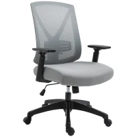 Vinsetto Ergonomic Mesh Office Chair with Lumbar Back Support, Swivel Rocking Computer Chair with Adjustable Height and Armrests for Home Office, Grey(m-19)
