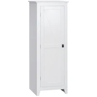 HOMCOM 48" Farmhouse Kitchen Pantry Storage Cabinet with Barn Door, Kitchen Pantry Cabinet with Adjustable Shelves, White(m-2)