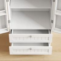 HOMCOM 47" Tall Pantry Cabinet, Farmhouse Kitchen Pantry with 6 Door Racks and 2 Drawers, White(m-10)