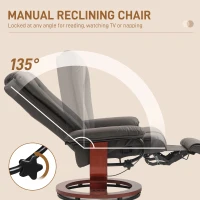 HOMCOM Modern RV Recliner Chair, PU Leather Swivel Recliner Armchair with Footrest for Living Room, Brown(m-4)