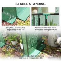 Outsunny Lean-to Greenhouse with 3 Tier Shelves, Portable Greenhouse with PE Cover, 2 Roll-Up Doors, 56.7" x 18.9" x 59.8", Green(m-7)