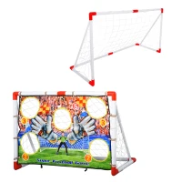 HOMCOM 2-in-1 Portable Soccer Goal for Children for Indoor/Backyard Training Practice w/ Target Net(m-1)
