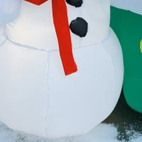 HOMCOM 6ft Christmas Inflatable Santa Claus and Snowman with Christmas Tree, Outdoor Blow-Up Yard Decoration with LED Lights Display(m-8)