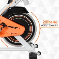 Soozier Exercise Bike, Indoor Cycling Stationary Bike, Belt Drive with Comfortable Cushion, Heart Rate, Adjustable Seat and Handlebar, LCD Monitor for Home Gym Cardio Workout(m-6)