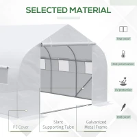 Outsunny 11.5 x10 x6.5 ft Walk-in Tunnel Greenhouse with Zippered Mesh Door and 8 Mesh Windows, Gardening Plant Hot House with Galvanized Steel Hoops, White(m-4)