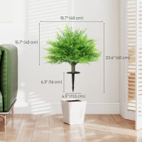 HOMCOM Artificial Boston Ferns UV-Resistant Fake Plants for Indoor Outdoor Decor Set of 2(m-3)