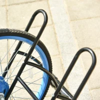 Soozier Bike Rack Floor Stand, 2 Bike Direction Adjustable Bicycle Park for Garage, Free Standing Storage(m-9)