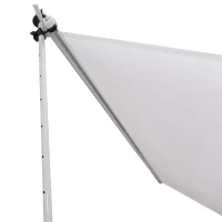 Outsunny 10x5ft Manual Retractable Awning, Patio Sun Shade Canopy Shelter with 5.6-9.2ft Support Pole, Water Resistant UV Protector, for Window, Door, Porch, Deck, White(m-10)