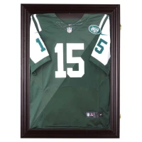 HOMCOM 32" x 24" UV-Resistant Sports Jersey Frame Display Case, Brown(m-10)